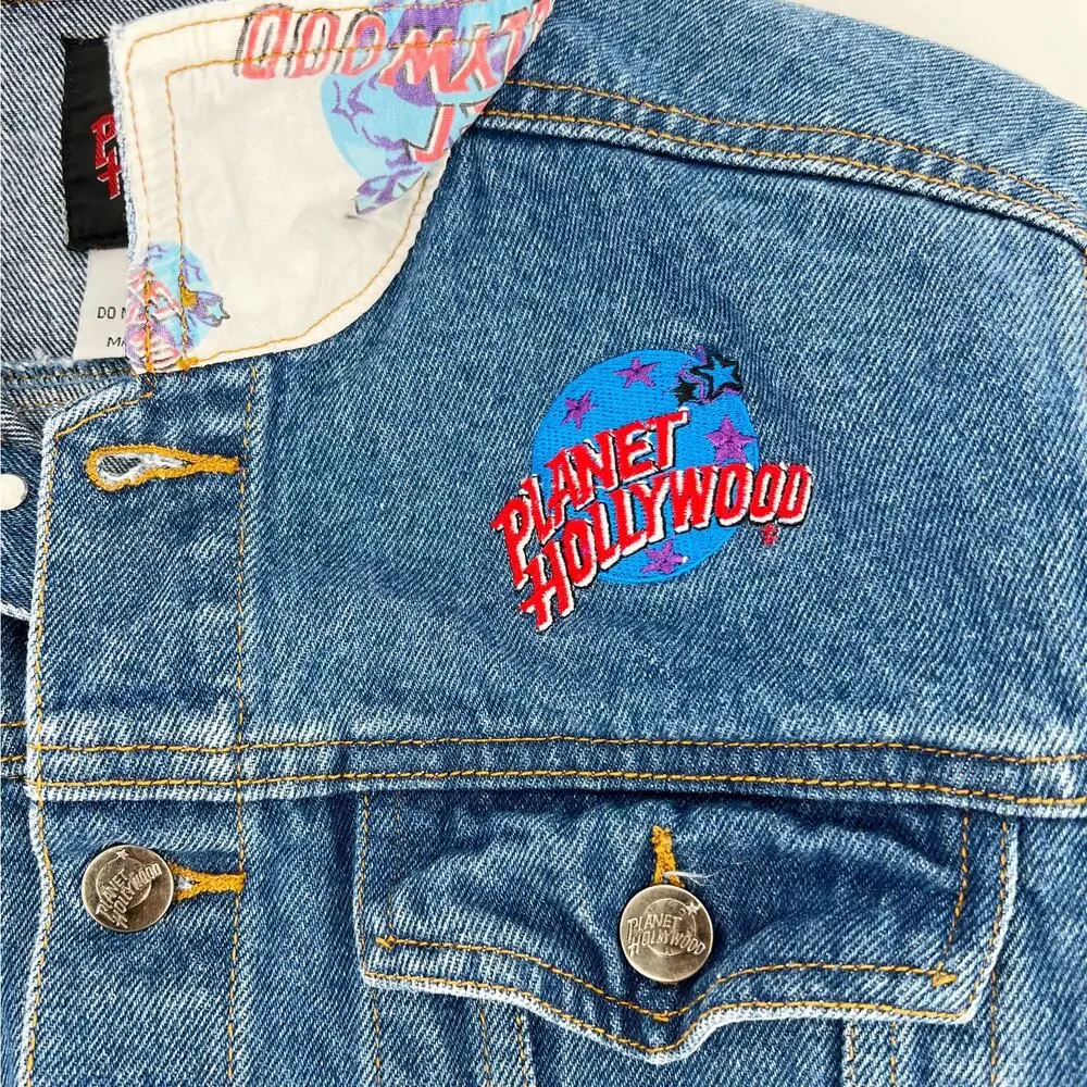 90s denim jean jacket Planet Hollywood Ft Lauderdale 1990s vintage kids medium